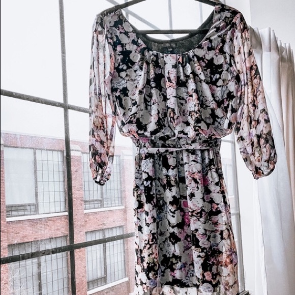 • lily rose floral cocktail dress with sash • - Picture 2 of 11